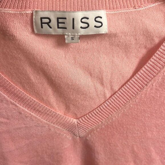 ✨Reiss Washed Out Pink V-Neck Long Sleeve Sz Small Sweater✨ - Picture 3 of 7